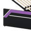 Gaming Platform Bed with LED Headboard, Side-Lift Hydraulic Storage, Futuristic Cyberpunk Design-660932
