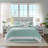 Oversized Cotton Jacquard Comforter Set Aqua