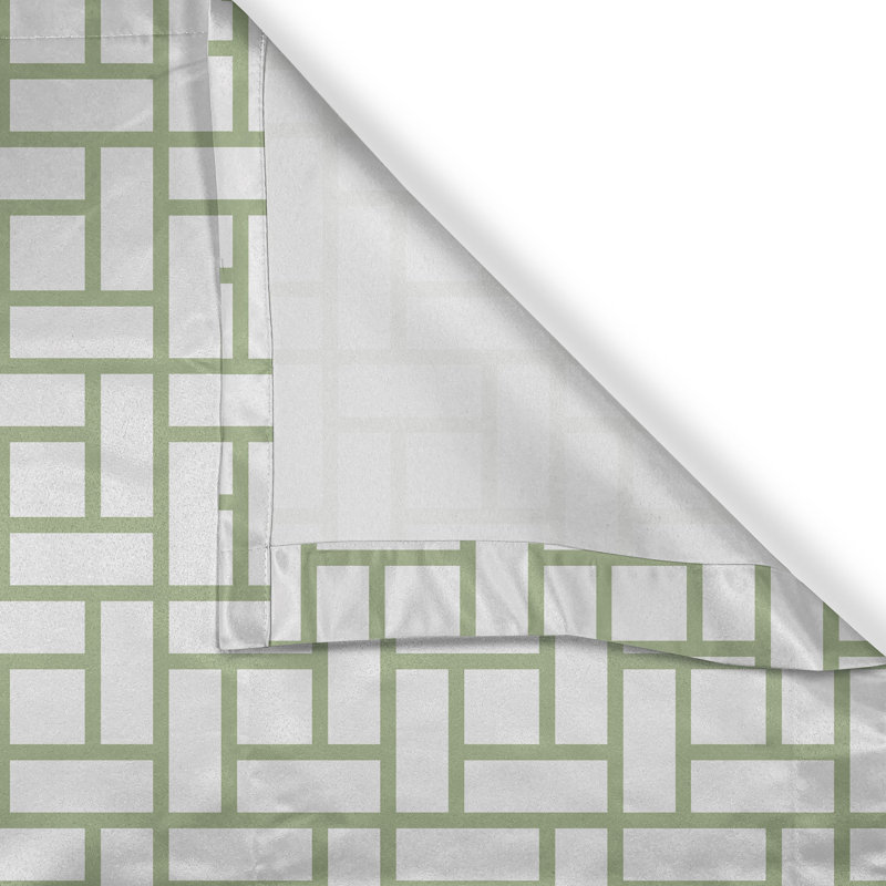 Rideau à œillets 2 panneaux Red Barrel Studio®, 50 po x 96 po, vert pistache blanc, L 50 po x L 108 po