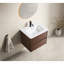 Meuble-lavabo mural noir brun 23 po x 18 po x 19 po - facile à assembler avec des panneaux numérotés, un tiroir à fermeture en douceur et une finition résistante aux égratignures pour un rangement moderne dans la salle de bain sans lavabo-608017007