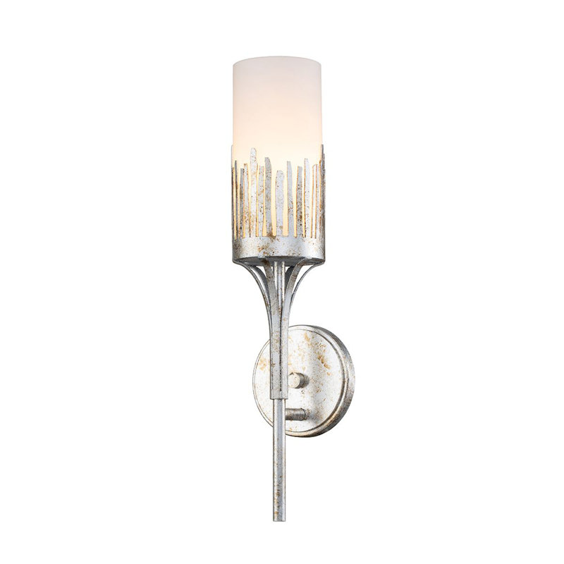 Applique murale 1 lumière Sawgrass, Argent argent, Transparent / Argent