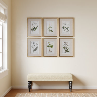 « Green Floral Botanical Study » - ensemble d'art de six articles