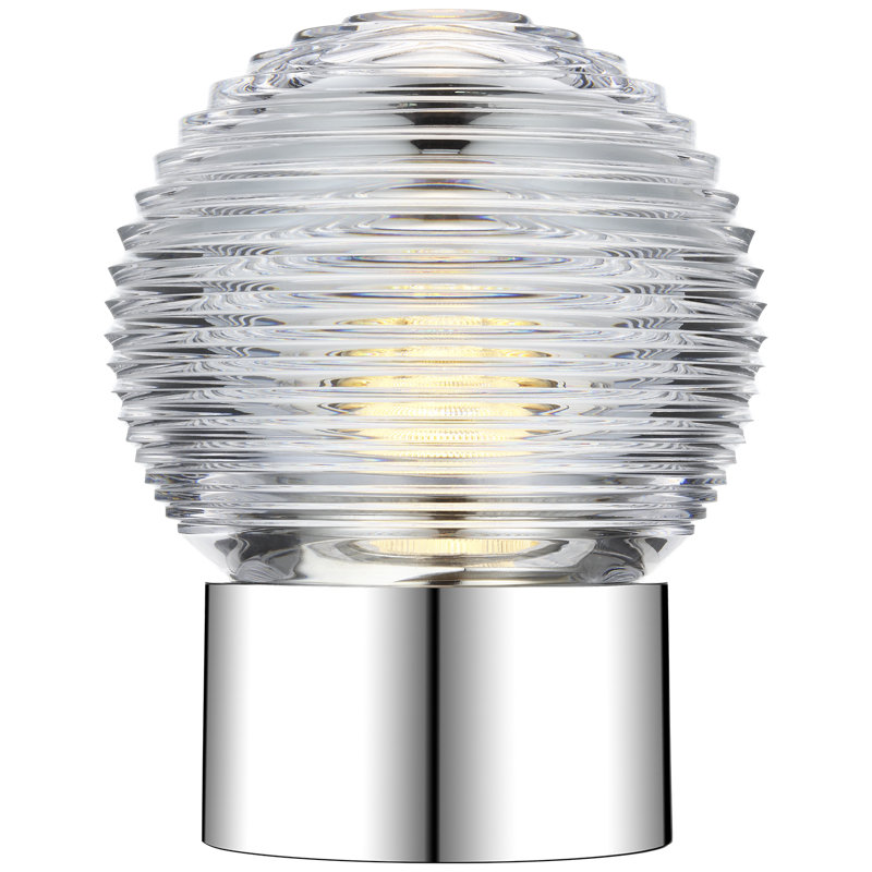 Waterford Circon 7" Rechargeable Accent Lamp  with Clear Crystal, Silver