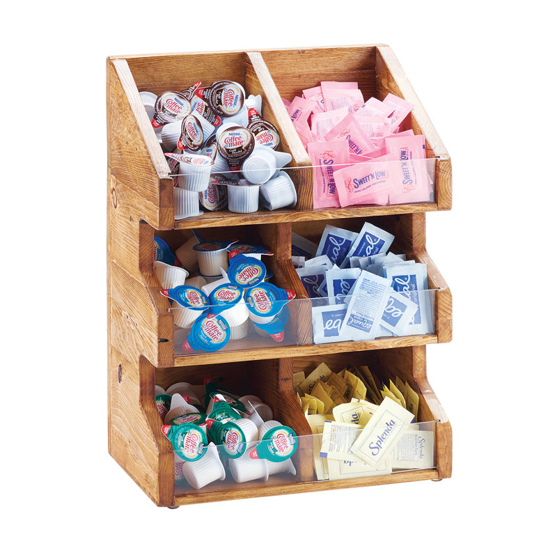 Madra 3 Tier, 6 Bin Condiment Display with Clear Bin Face