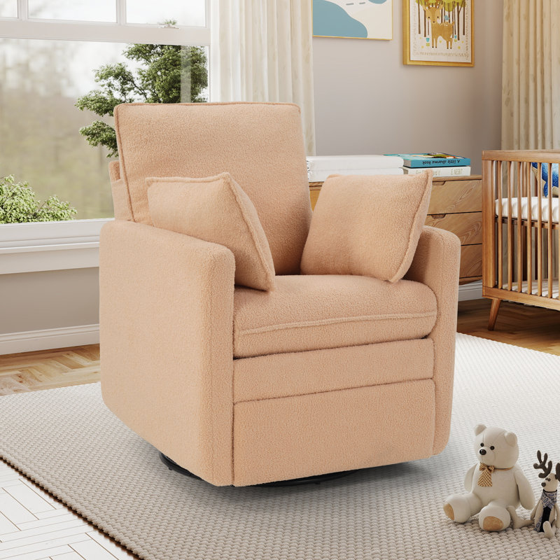 Fauteuil inclinable manuel pivotant de 34,3 po, Abricot