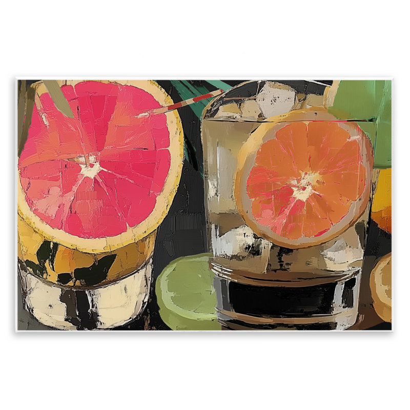 Plaque murale «Cocktail Hour with Fruit Slices», conception par Annabelle Hall, H 13 po x l 19 po