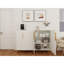 Buffet blanc moderne avec poignées dorées pour la cuisine, organisateur de mobilier de salle à manger