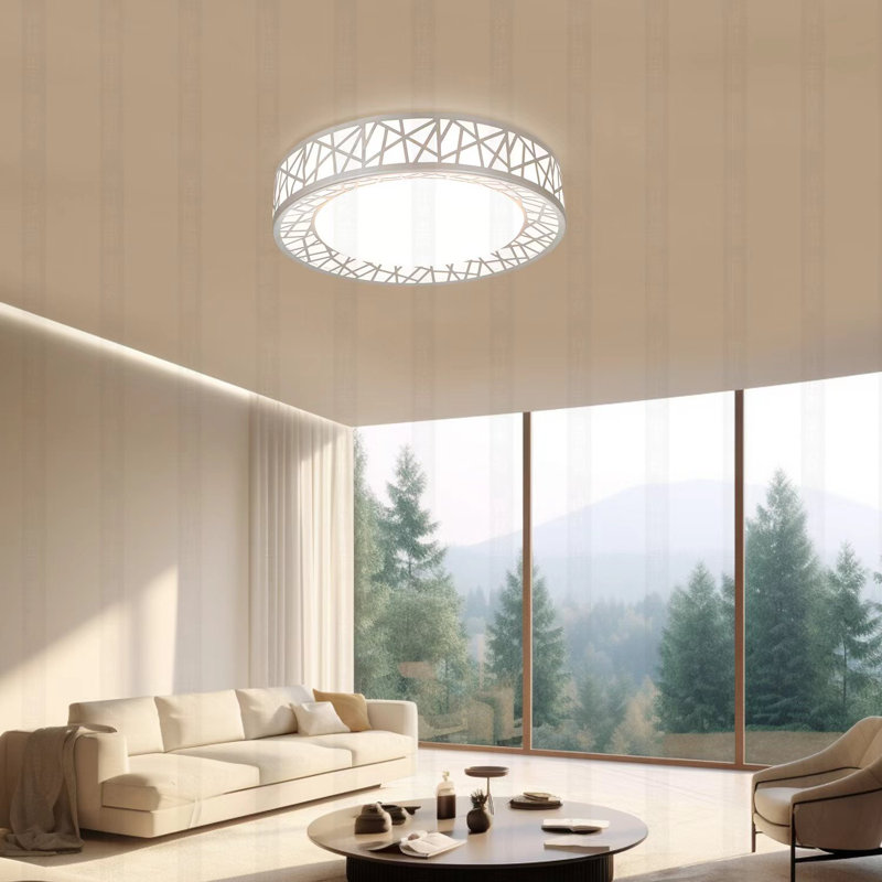 Chic Iron Bird's Nest LED Ceiling Light 5-Class Dimmble, 3.66" H x 16" W x 16" D, Brushed Nickel