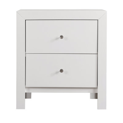 Elegant White Transitional Nightstand