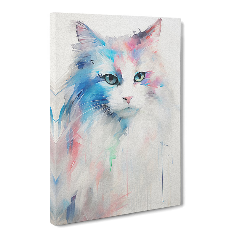 Ragdoll Cat Gestural No.2 - Wrapped Canvas