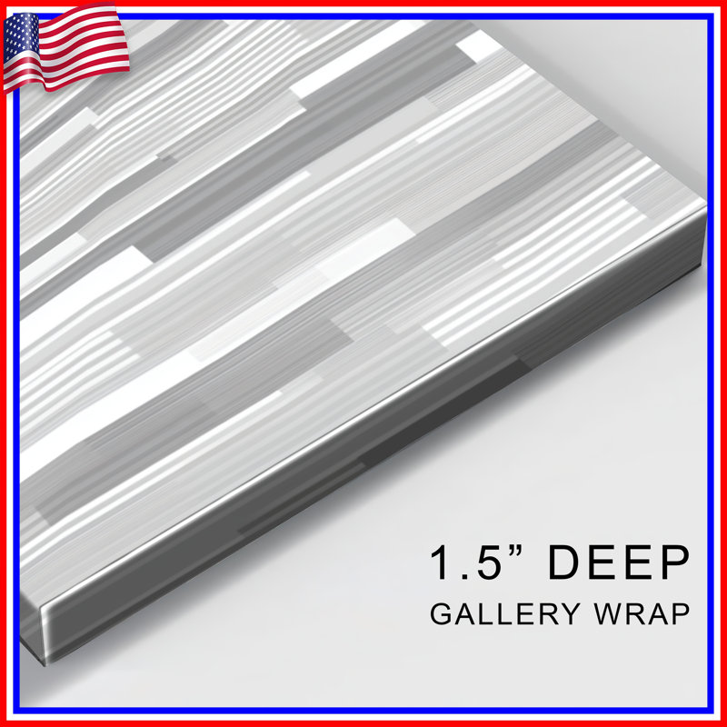 Gray Stripes Canvas  Gallery Wrap - Pattern Wall Decor in Many Sizes, 11  x 14 inches