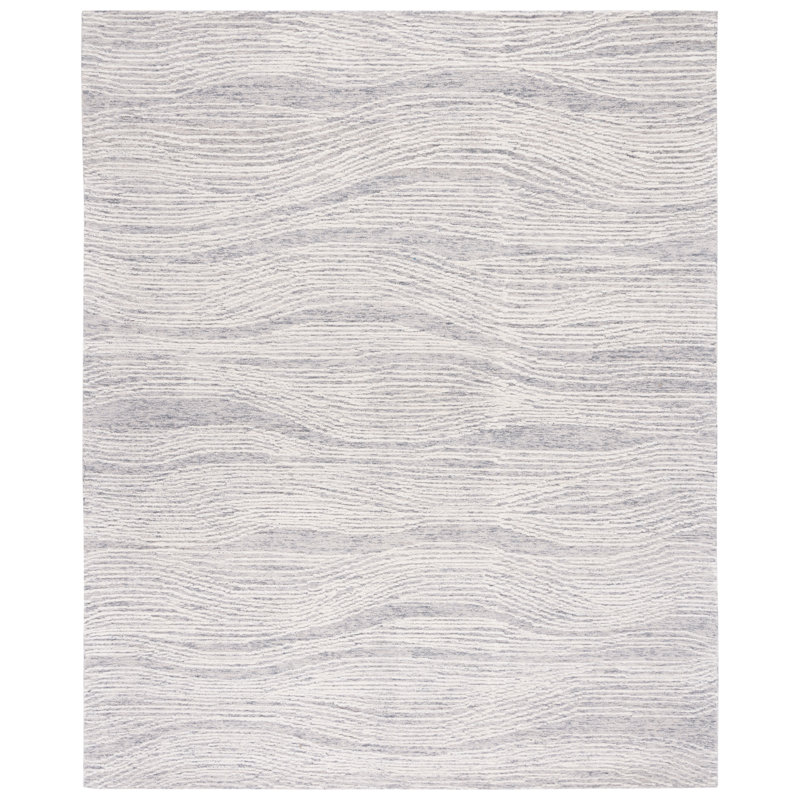 Tapis ivoire en laine touffeté à la main Wimmer, Rectangle 9 pi x 12 pi