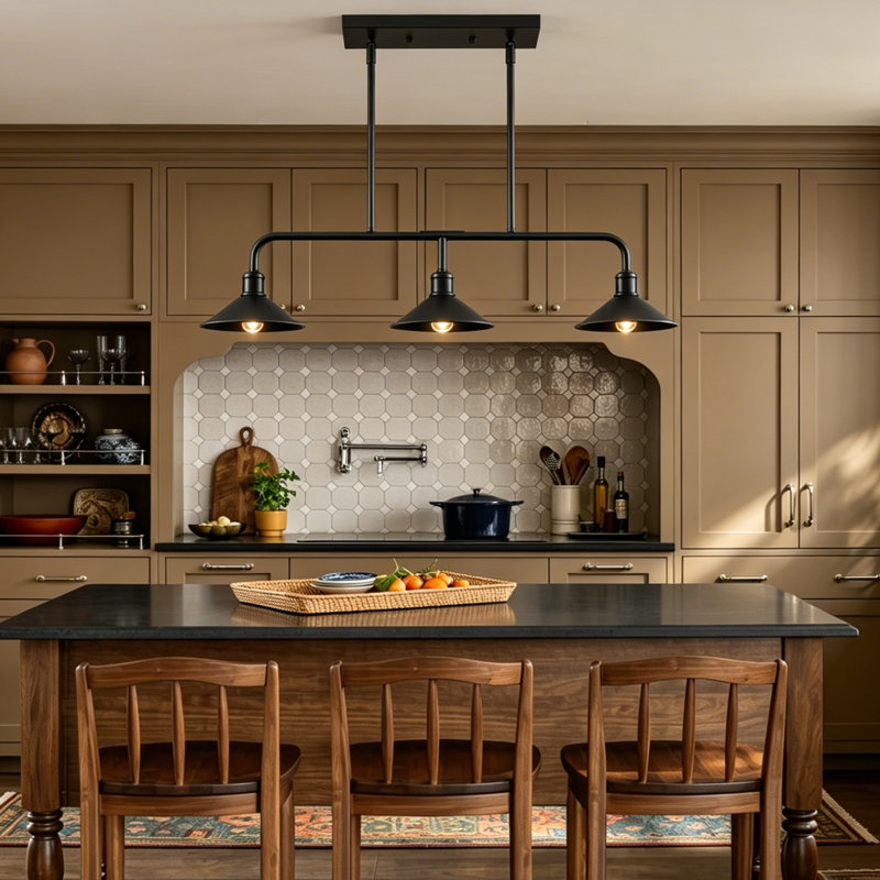 Luminaire suspendu pour îlot de cuisine 3 lumières