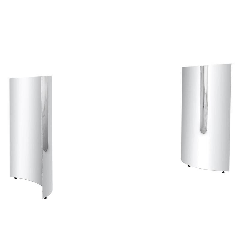 Pied de table moderne en acier inoxydable courbé - Support de mobilier en métal argenté poli pour bureau et table de salle à manger