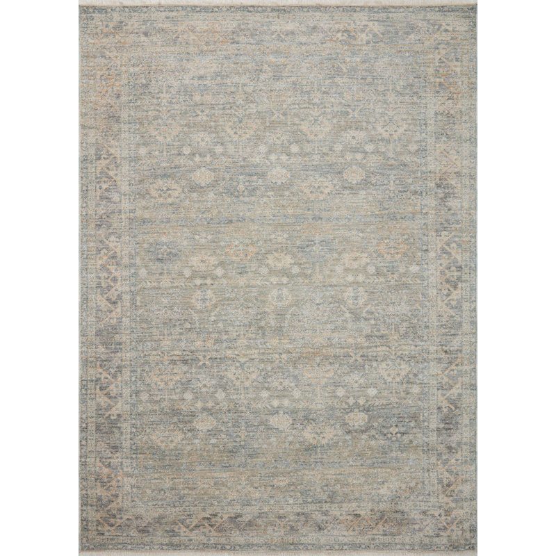 Tapis bleu ciel / beige Angela Rose x Loloi Blake, Rectangle 9 pi x 13 pi