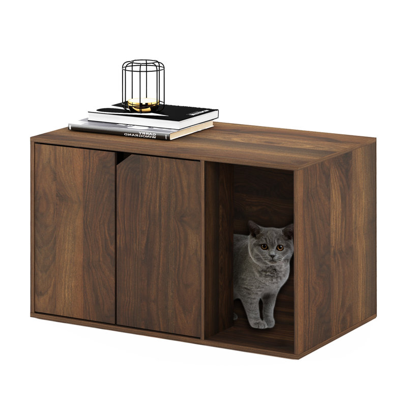 Daphie Litter Box Enclosure, Walnut, 17.7" H x 31.3" W x 19.7" D