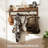 Coat Rack Wall Mount, 35 Inch Large Wall Hooks With Shelf, Entryway Shelf With 7 Dual Coat Hooks 4 Key Hooks Mail Organizer, Wooden Coat Hanger And Key Holder Wall Mount