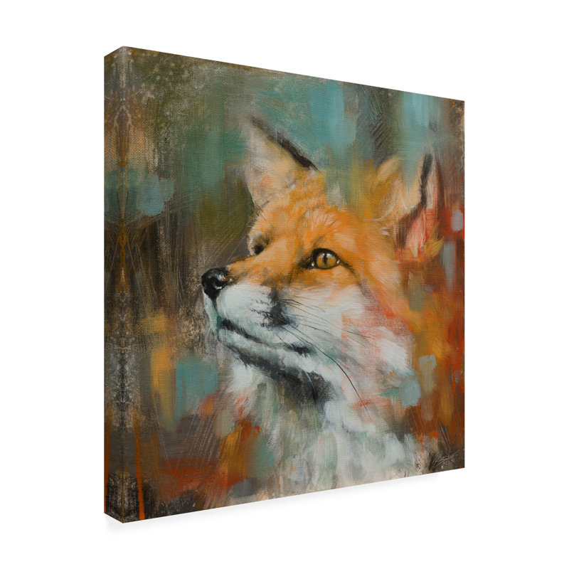 Animals Fox On Canvas Print, 14" H x 14" W x 2" D