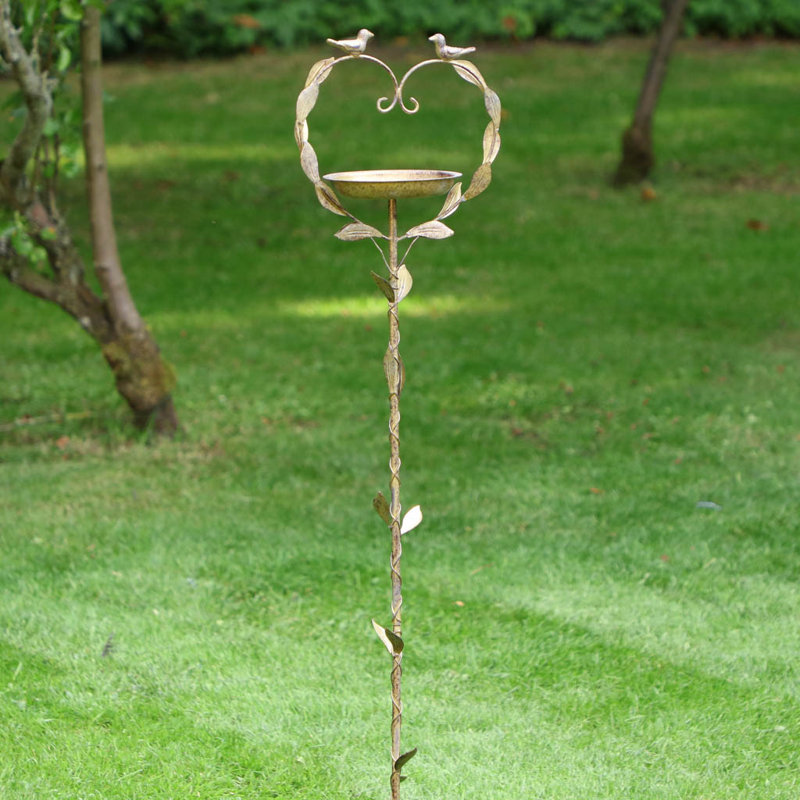 Alesana Metal Freestanding Tray Bird Feeder