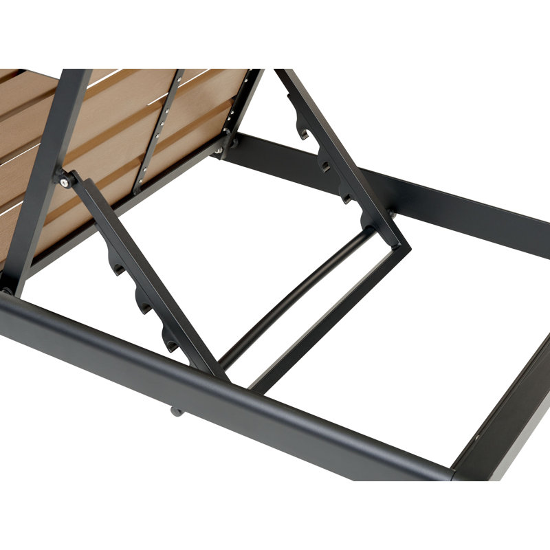 198cm Long Reclining Single Chaise, Black/Light Brown