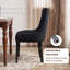 Chaise de salle à manger capitonnée en lin massif (ensemble de 8)-958026675