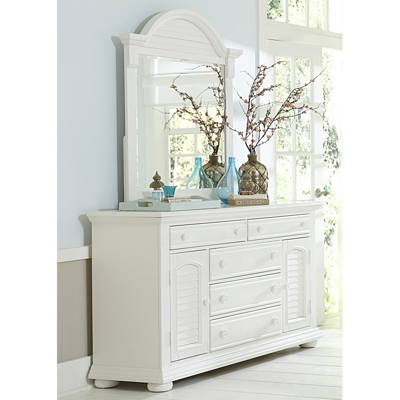 Commode combinée 5 tiroirs avec miroir Alvy