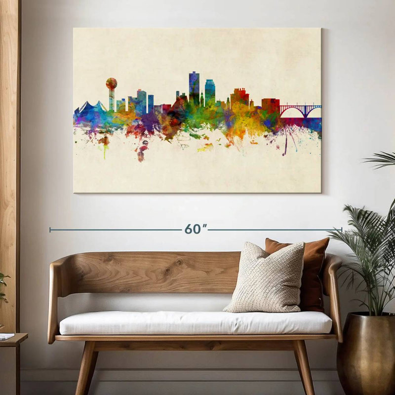 Knoxville, Tennessee Skyline III, H 34 po x l 51 po