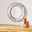 Bois de manguier / miroir rond ajusté