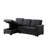 84" Dark Gray Linen Sectional With Reversible Sleeper, Storage, Plump Stitching Storage And 35" Height, Design