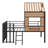 Metal Loft Bed With Roof, Window, Guardrail And Ladder-1313621874