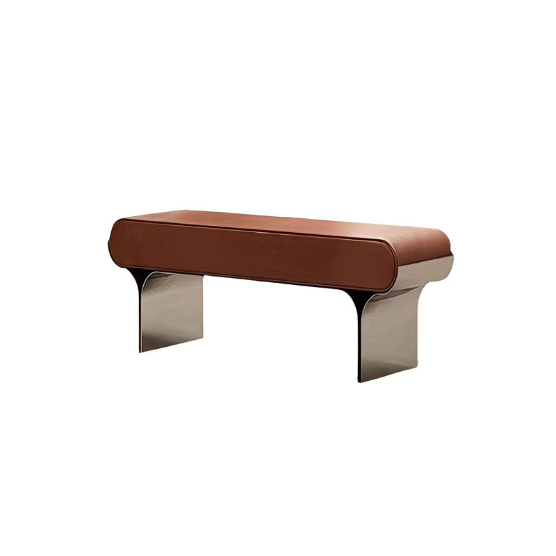 Toriona Faux Leather Upholstered Bench, Orange, 17.71" H x 39.37" W x 15.74" D