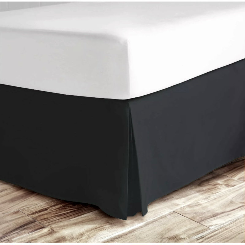 Pleated Bed Skirt, Gray, Queen