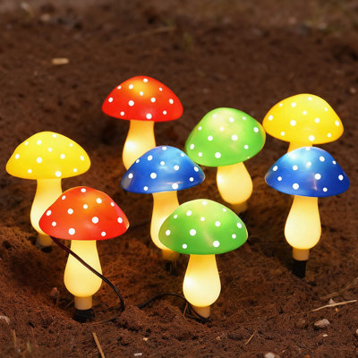 Mushroom Solar Lights, Led Solar Panel Charging (8 In 1)