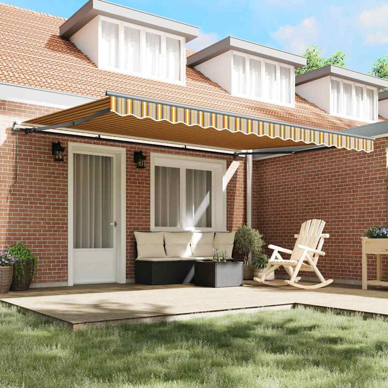 Retractable Awning, Green/Brown/Anthracite, 450 cm W x 300 cm D