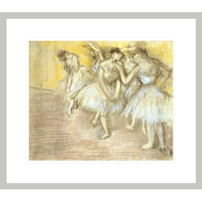 Cinq danseurs sur scène par Edgar Degas, impression giclée encadrée