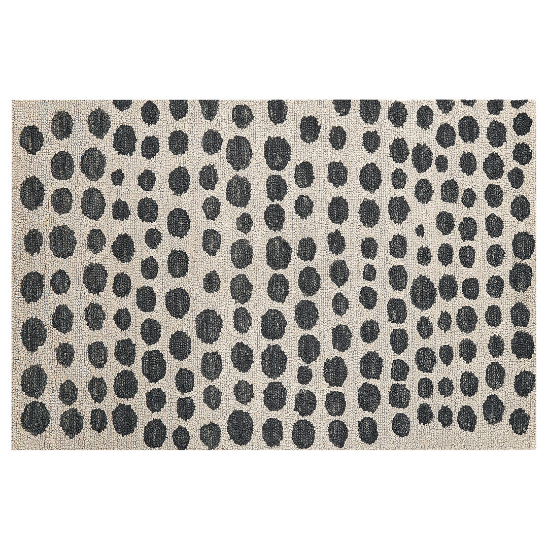 Teppich Havran aus Wolle in Beige/Schwarz