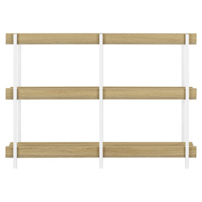 3 Console Table With Rectangular Natural Laminate Top And Metal Frame, Modern Chic White Metal, Bedroom Addition