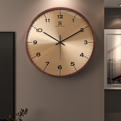 Horloges murales rondes en noyer