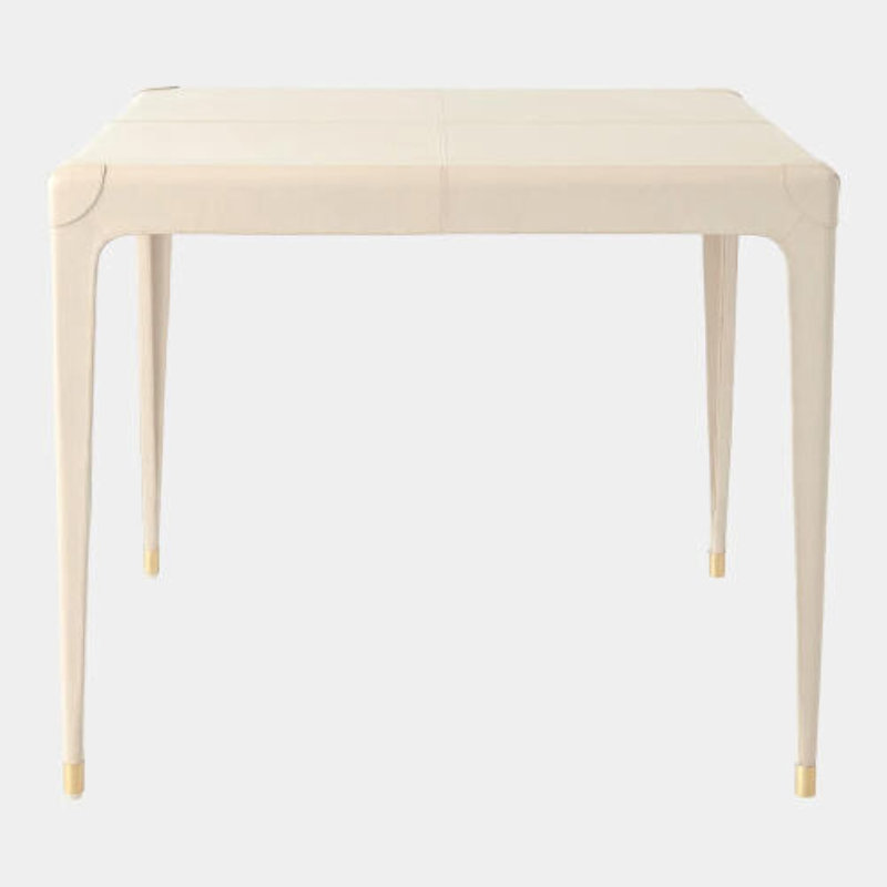 Tiburtina Game Table-Mist Leather 31"H x 36"W x 36"D Game Table, Ivory