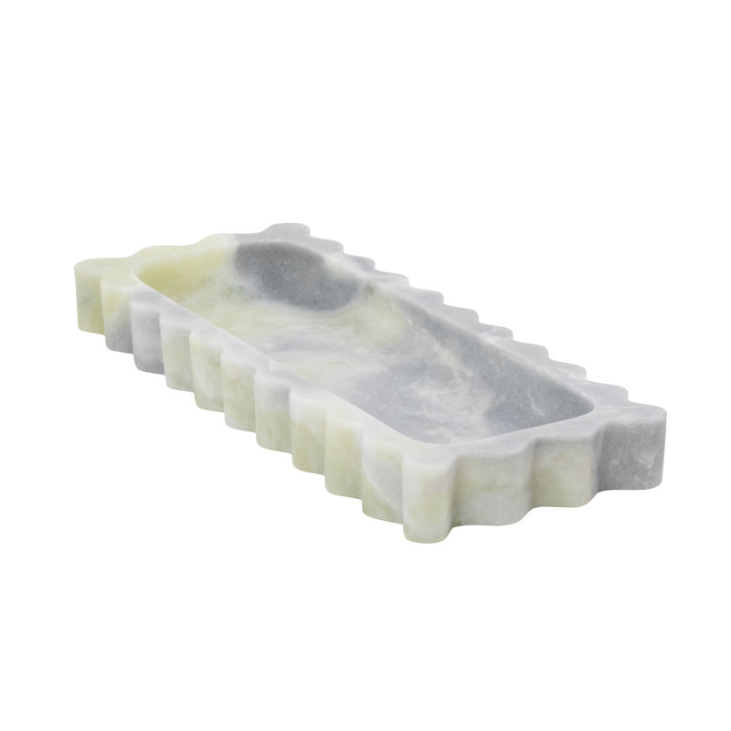 Plateau de salon Cole and Marble, L 12 po x P 5 po x H 1,25 po, Rectangulaire, Vert