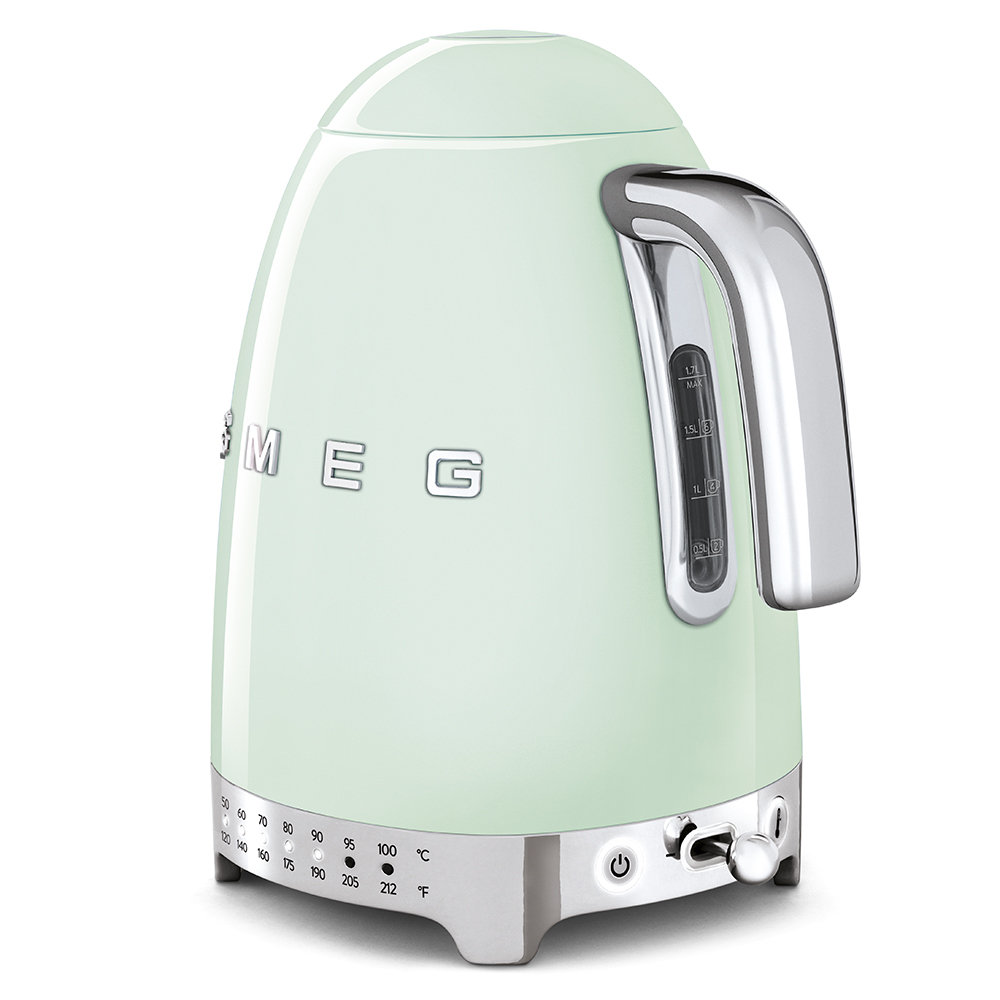 SMEG 50s Style Variable Temp Electric Kettle, Pastel Green