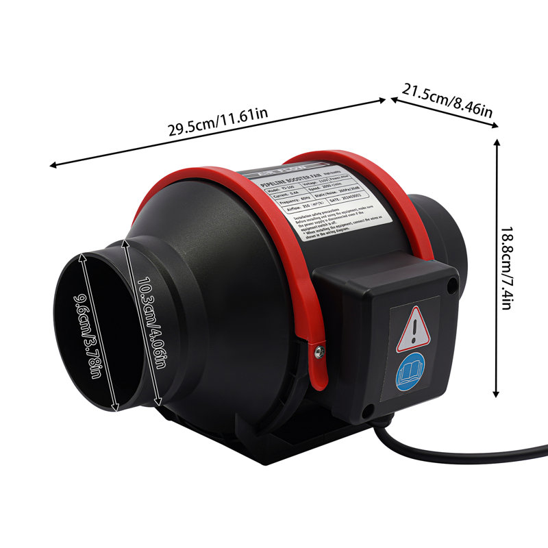 Ventilateur de tuyau d'échappement, Noir