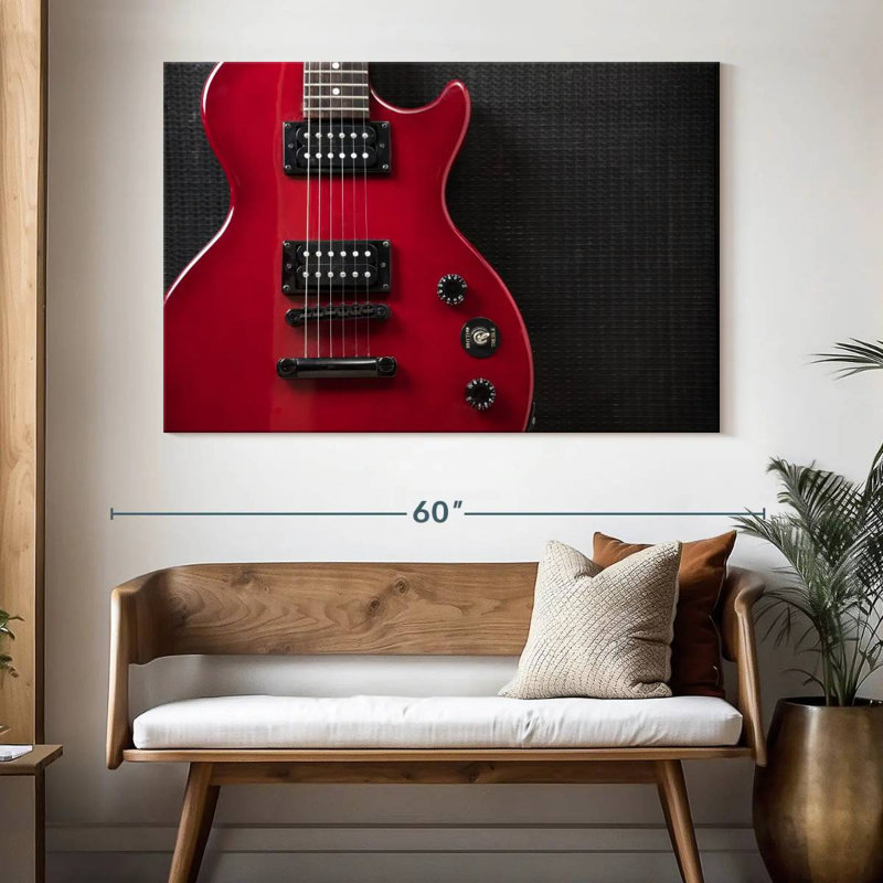 Guitare électrique Abarca Shiny Red, H 34 po x l 51 po