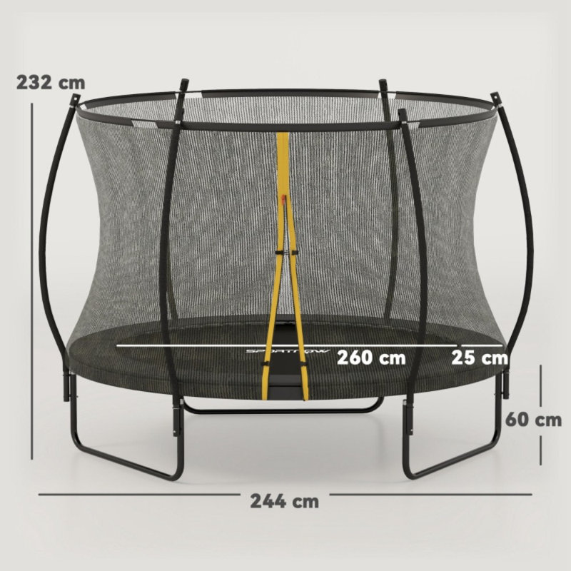 SENCHO GINSYTALIOR Round Backyard Trampoline with Safety Enclosure