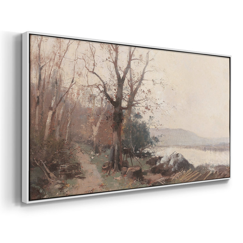 Série paysage - CDXCI - Toile tendue avec châssis, prête à accrocher, H 21 po x l 41 po, Blanc