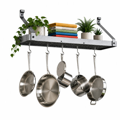 Handcrafted Gourmet Bookshelf Wall Rack with 12 Hooks