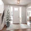 Arbre de Noël floqué avec lumières DEL blanc chaud, pommes de pin et base de pot-2084363398