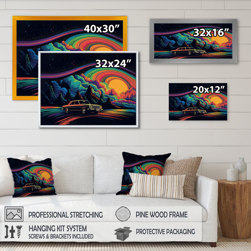Nectara noir et bleu de Muscle sur toile, H 16 po x l 32 po x P 1 po, Cadre flottant noir