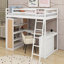 Lit mezzanine simple avec tablettes et bureau-292896958