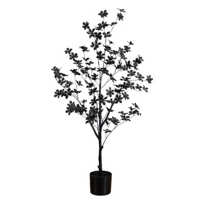 4 pi. Arbre enkianthus artificiel noir d'Halloween